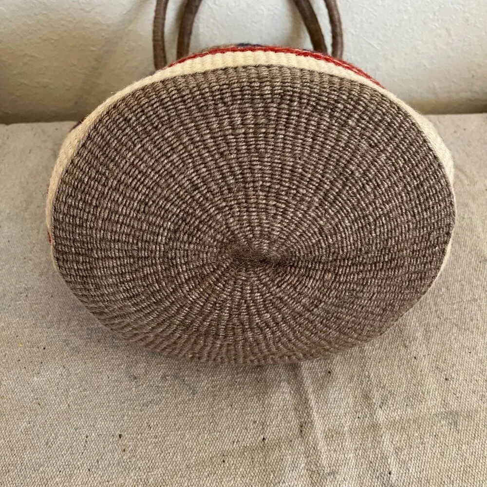 Natural Fiber Woven Lined Doubled Handle Flee Market/Shopping Basket/Tote - Picture 8 of 11